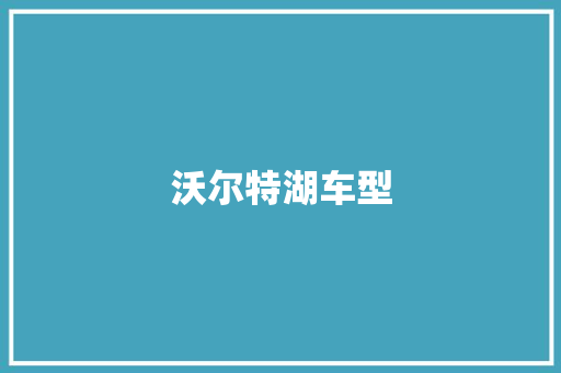 沃尔特湖车型