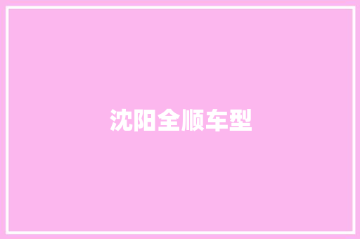 沈阳全顺车型