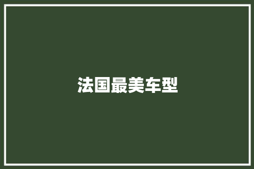 法国最美车型
