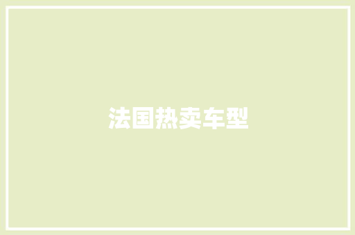 法国热卖车型