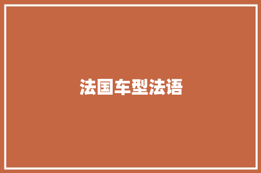 法国车型法语