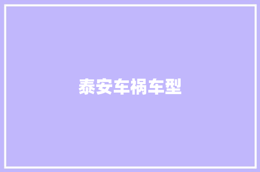 泰安车祸车型 新款车型