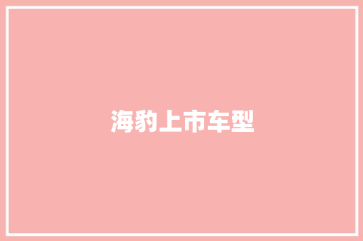 海豹上市车型