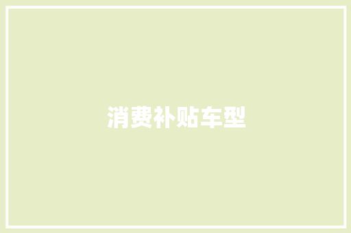 消费补贴车型