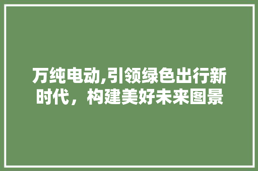 万纯电动,引领绿色出行新时代，构建美好未来图景 发动机配件