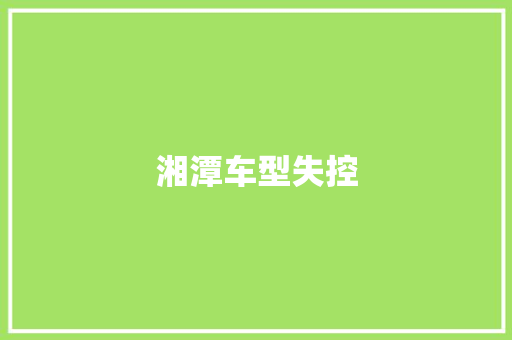 湘潭车型失控