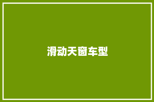 滑动天窗车型