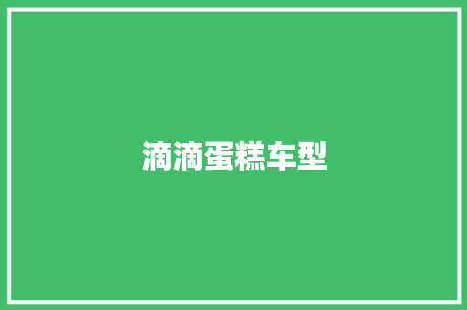 滴滴蛋糕车型