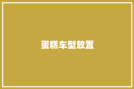 蛋糕车型放置
