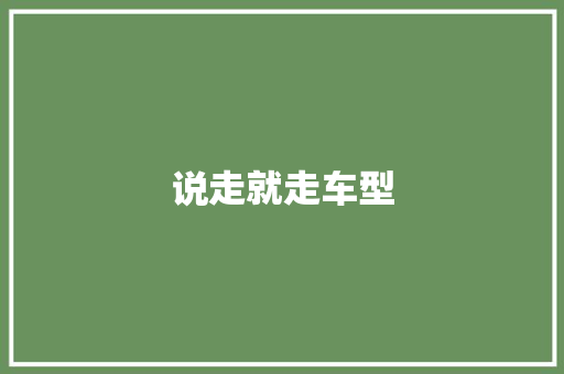 说走就走车型