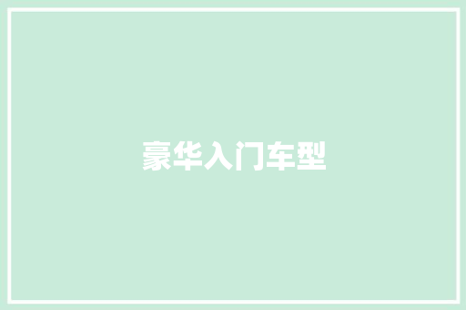 豪华入门车型