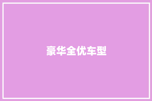 豪华全优车型