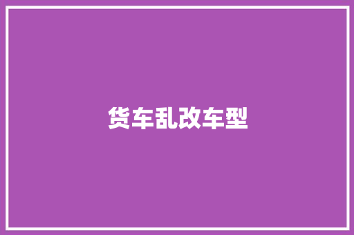 货车乱改车型
