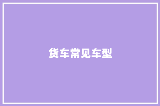 货车常见车型