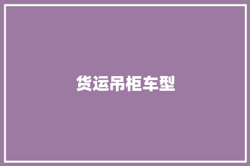 货运吊柜车型