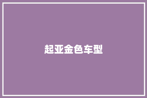 起亚金色车型