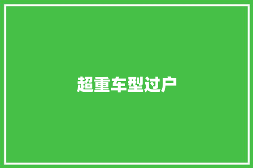 超重车型过户