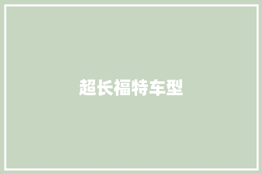 超长福特车型