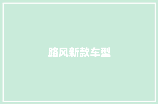路风新款车型