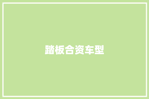 踏板合资车型