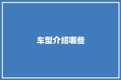 车型介绍哪些