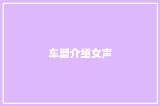 车型介绍女声