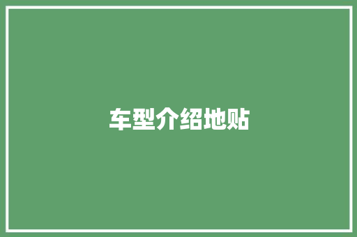 车型介绍地贴