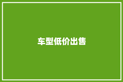 车型低价出售
