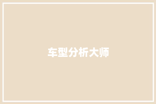 车型分析大师