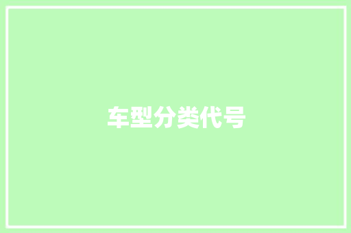 车型分类代号