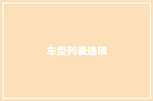 车型列表选项