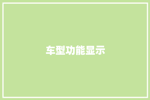 车型功能显示