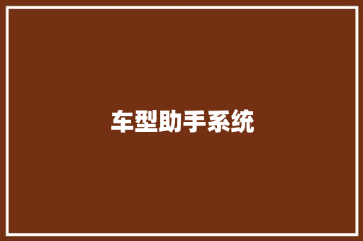 车型助手系统