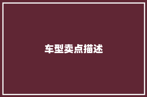 车型卖点描述