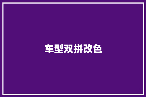 车型双拼改色