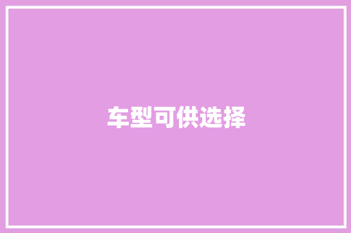 车型可供选择
