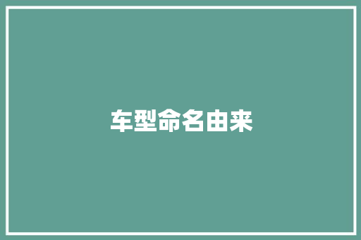 车型命名由来