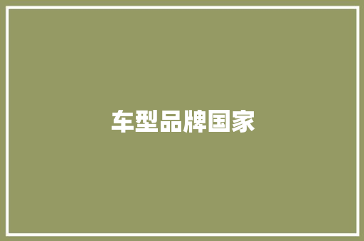 车型品牌国家