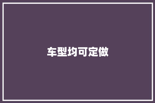 车型均可定做