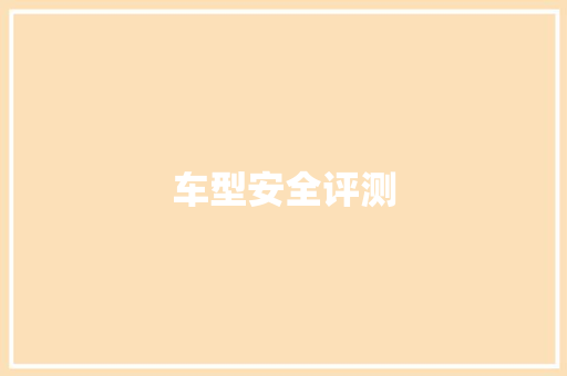 车型安全评测