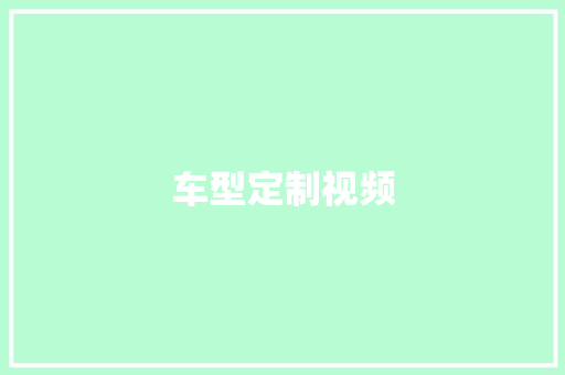 车型定制视频