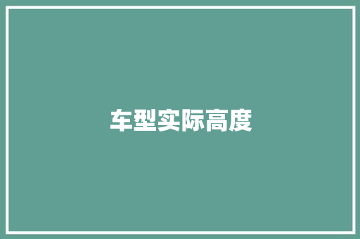 车型实际高度