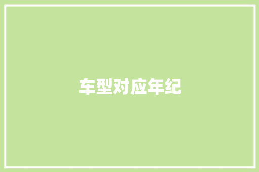 车型对应年纪