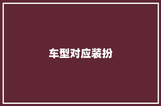车型对应装扮