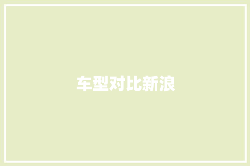 车型对比新浪