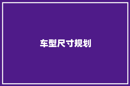 车型尺寸规划