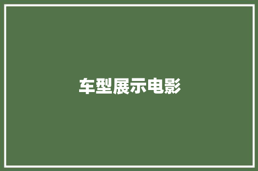 车型展示电影