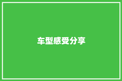 车型感受分享