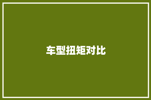 车型扭矩对比