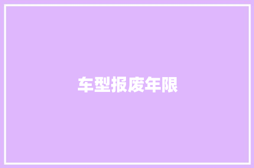 车型报废年限